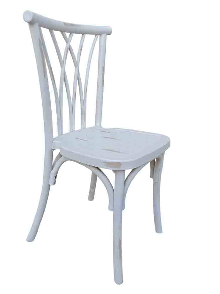 Chivari White Distressed Steel Skeleton™ Willow Chair CWRWD-ST-AX