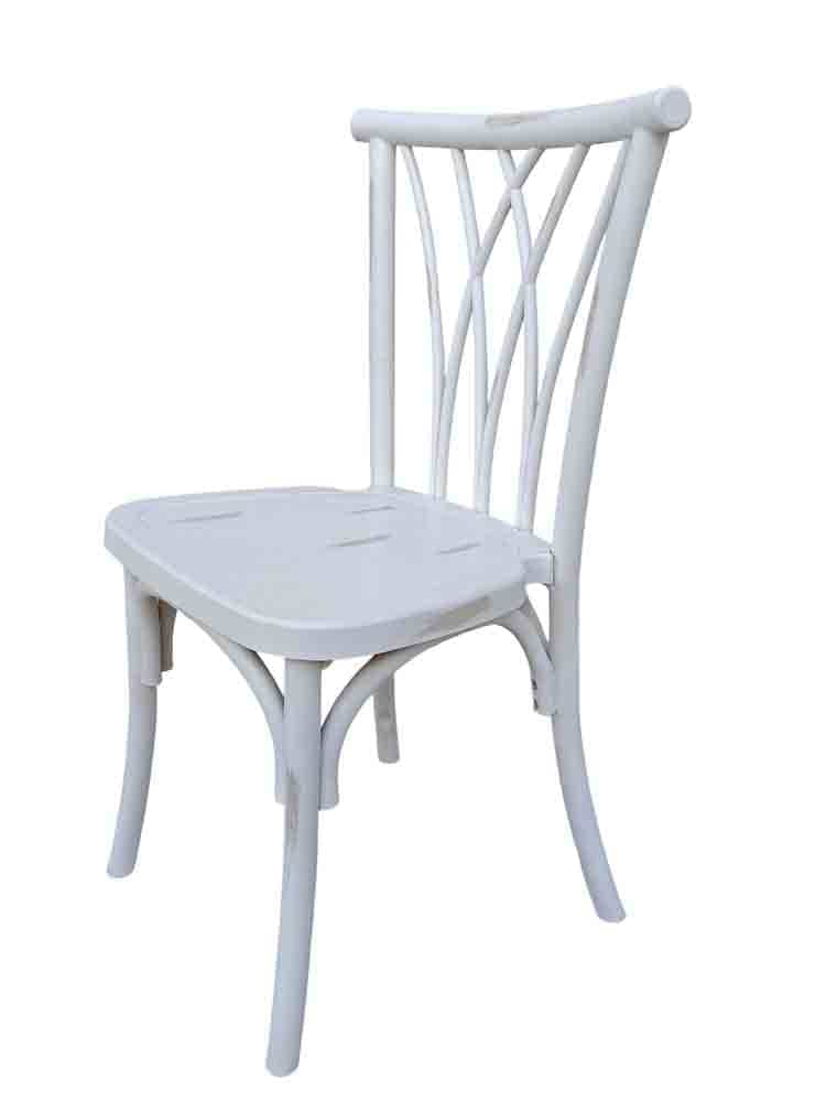 Chivari White Distressed Steel Skeleton™ Willow Chair CWRWD-ST-AX