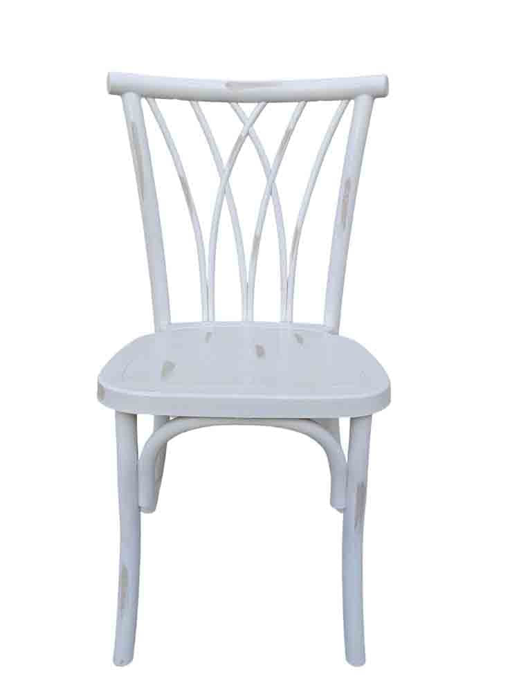 Chivari White Distressed Steel Skeleton™ Willow Chair CWRWD-ST-AX