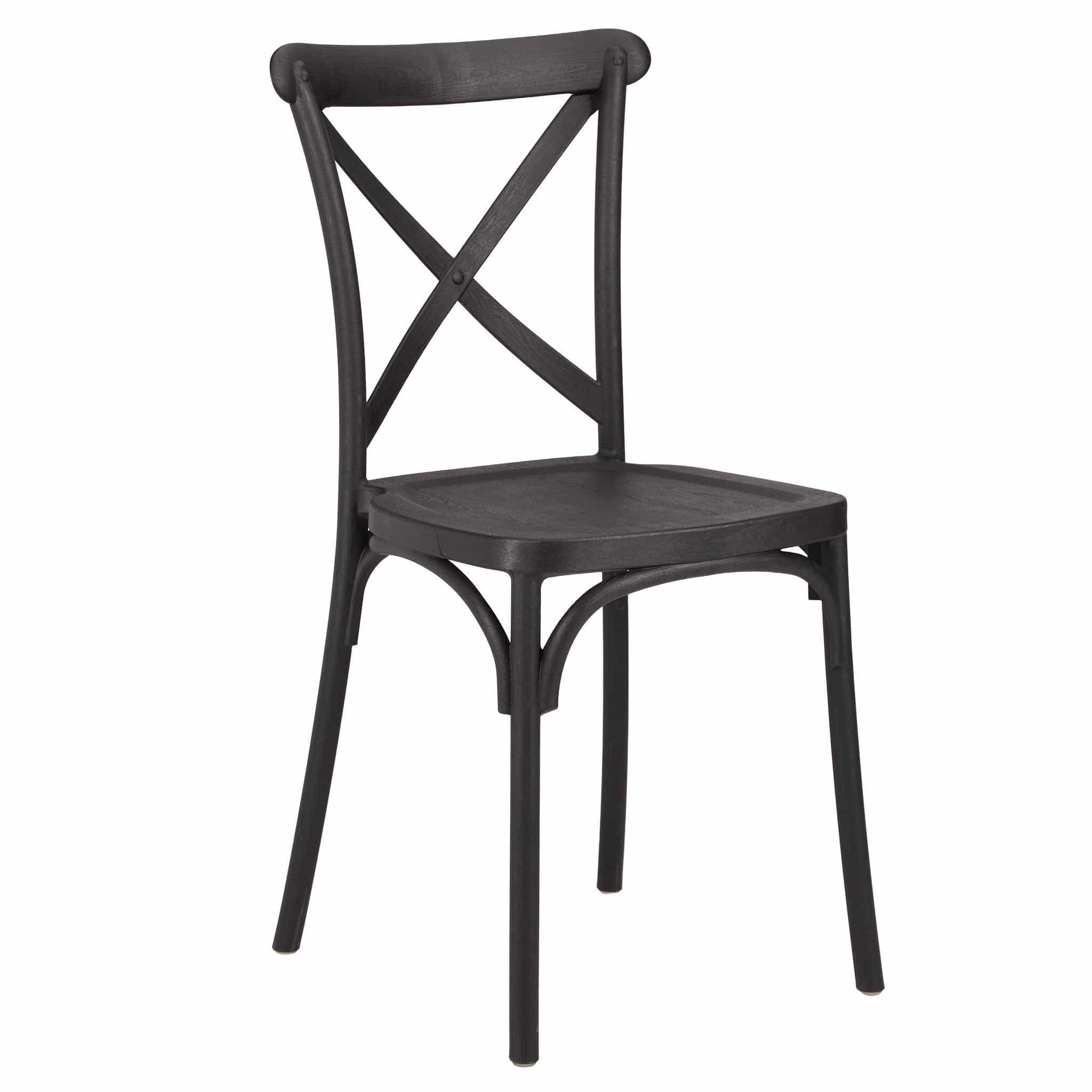 Chivari Black Cross Back Mono Frame BasicResin™ Chair CXPB-ZG