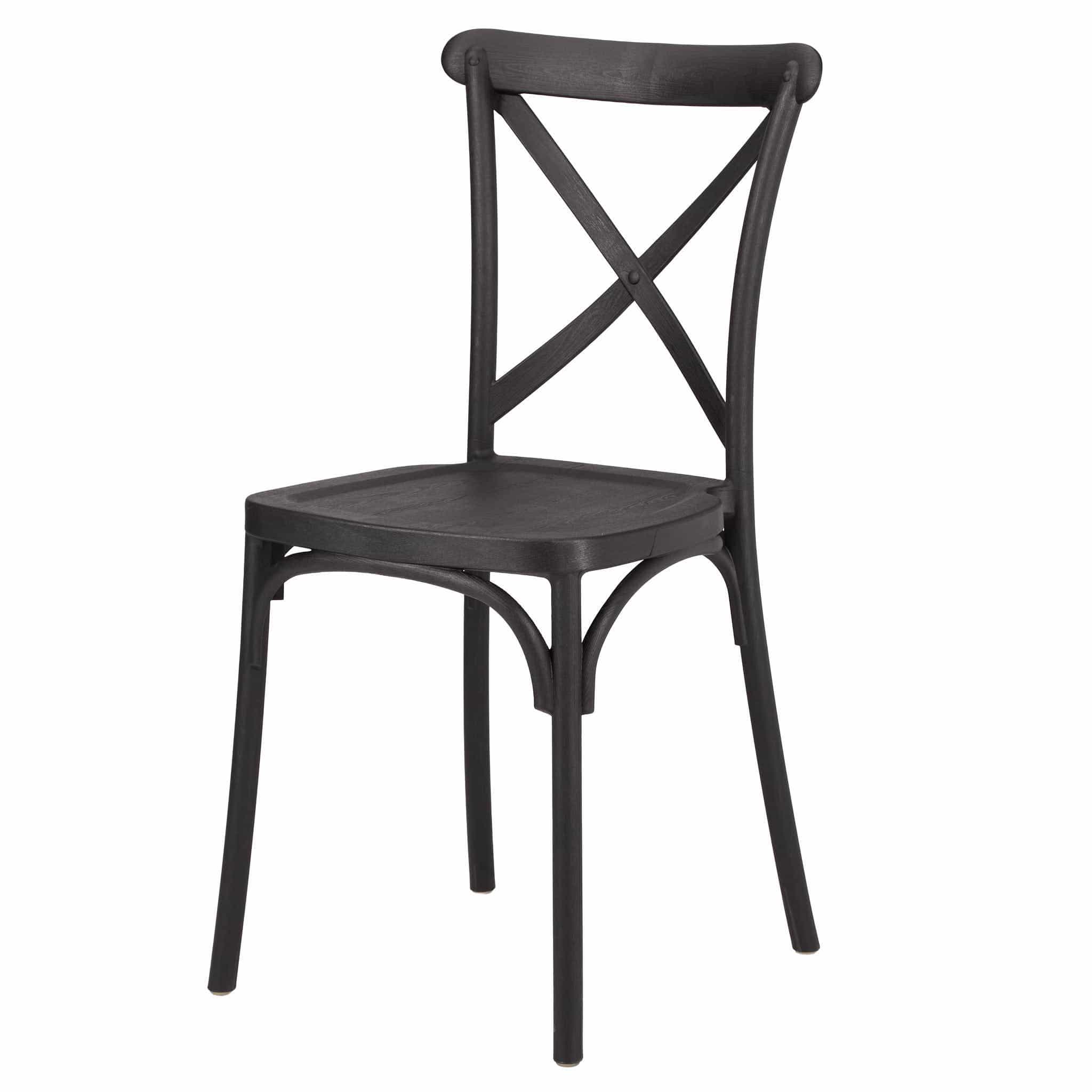 Chivari Black Cross Back Mono Frame BasicResin™ Chair CXPB-ZG