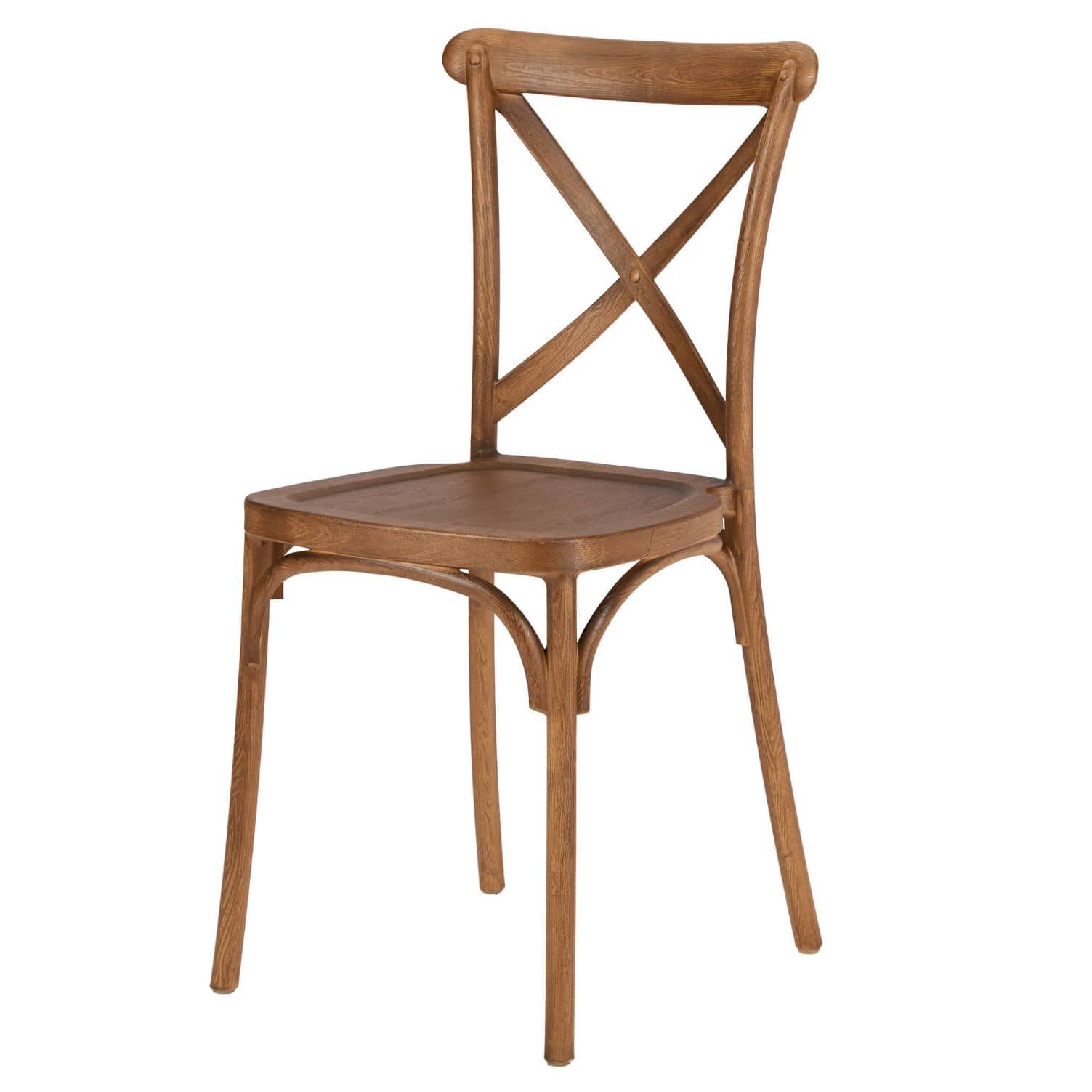 Chivari Chestnut Cross Back Mono Frame BasicResin™ Chair CXPC-ZG