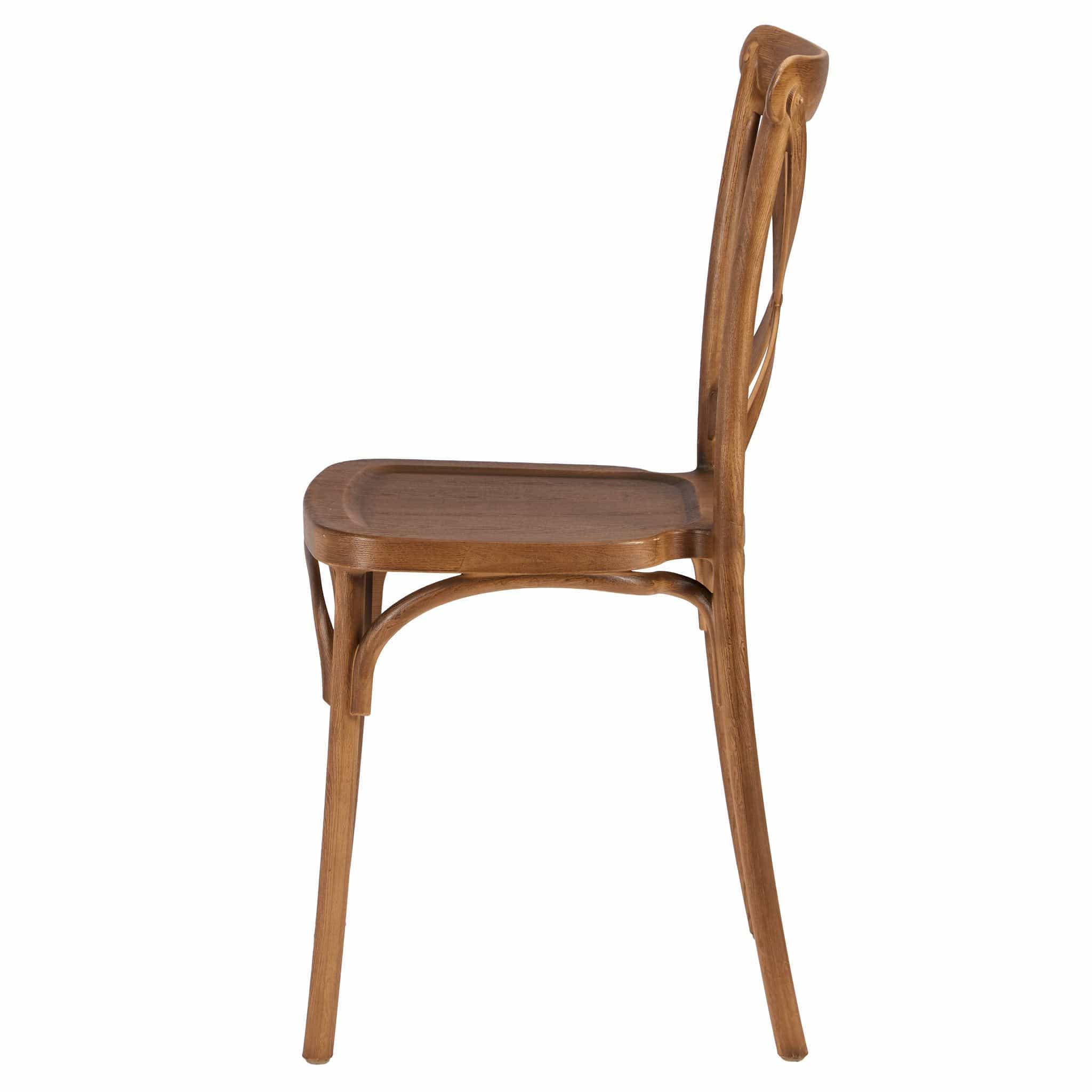 Chivari Chestnut Cross Back Mono Frame BasicResin™ Chair CXPC-ZG