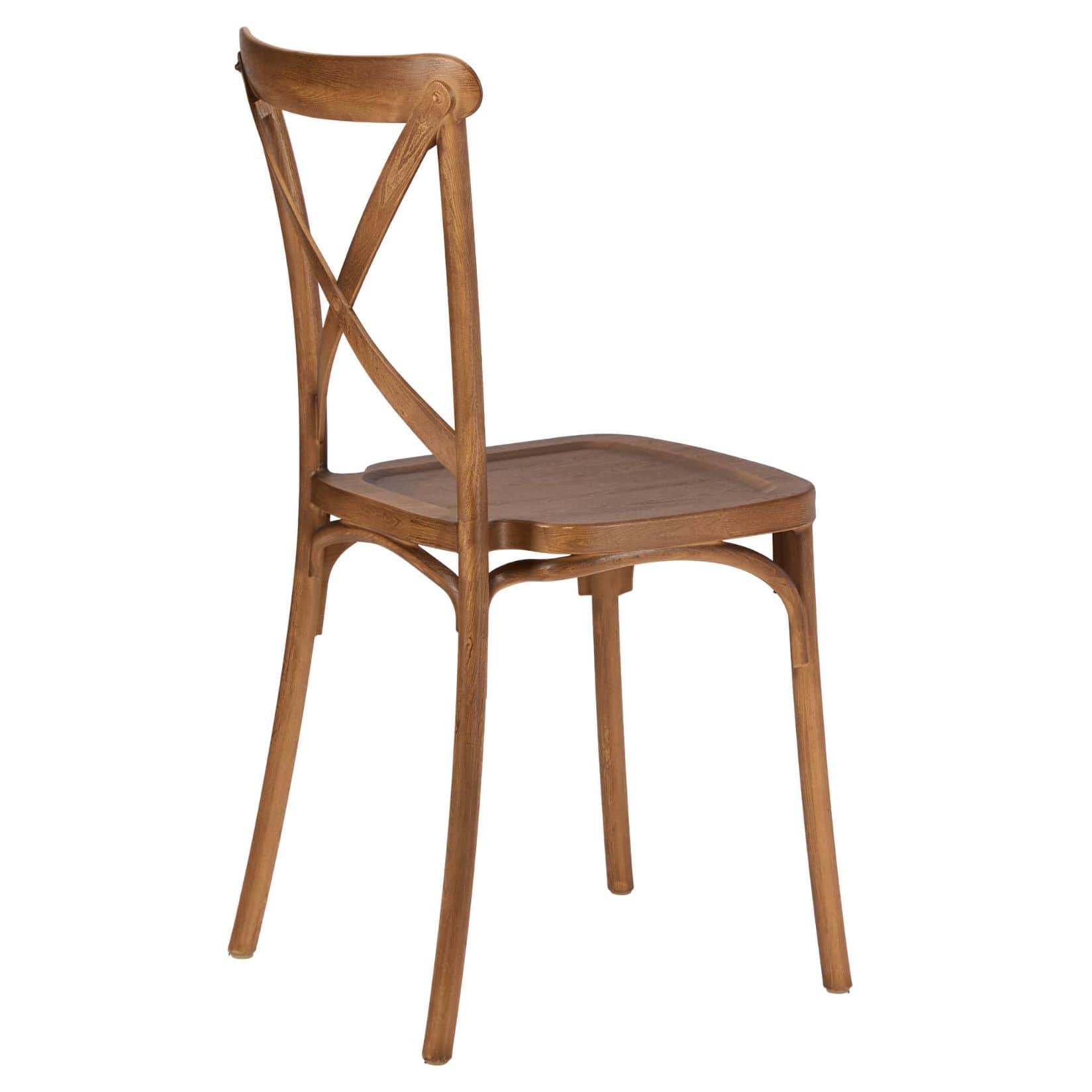 Chivari Chestnut Cross Back Mono Frame BasicResin™ Chair CXPC-ZG