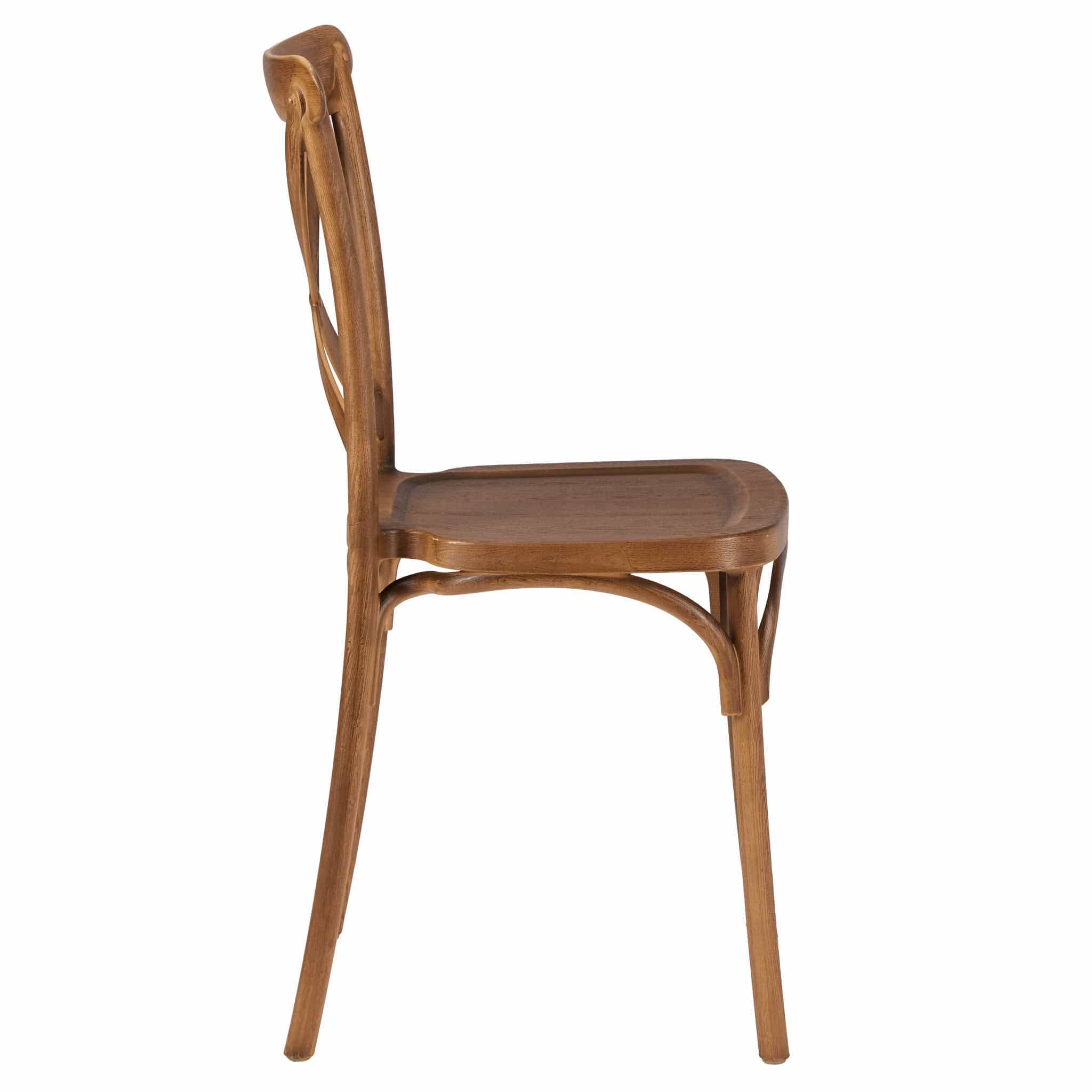 Chivari Chestnut Cross Back Mono Frame BasicResin™ Chair CXPC-ZG