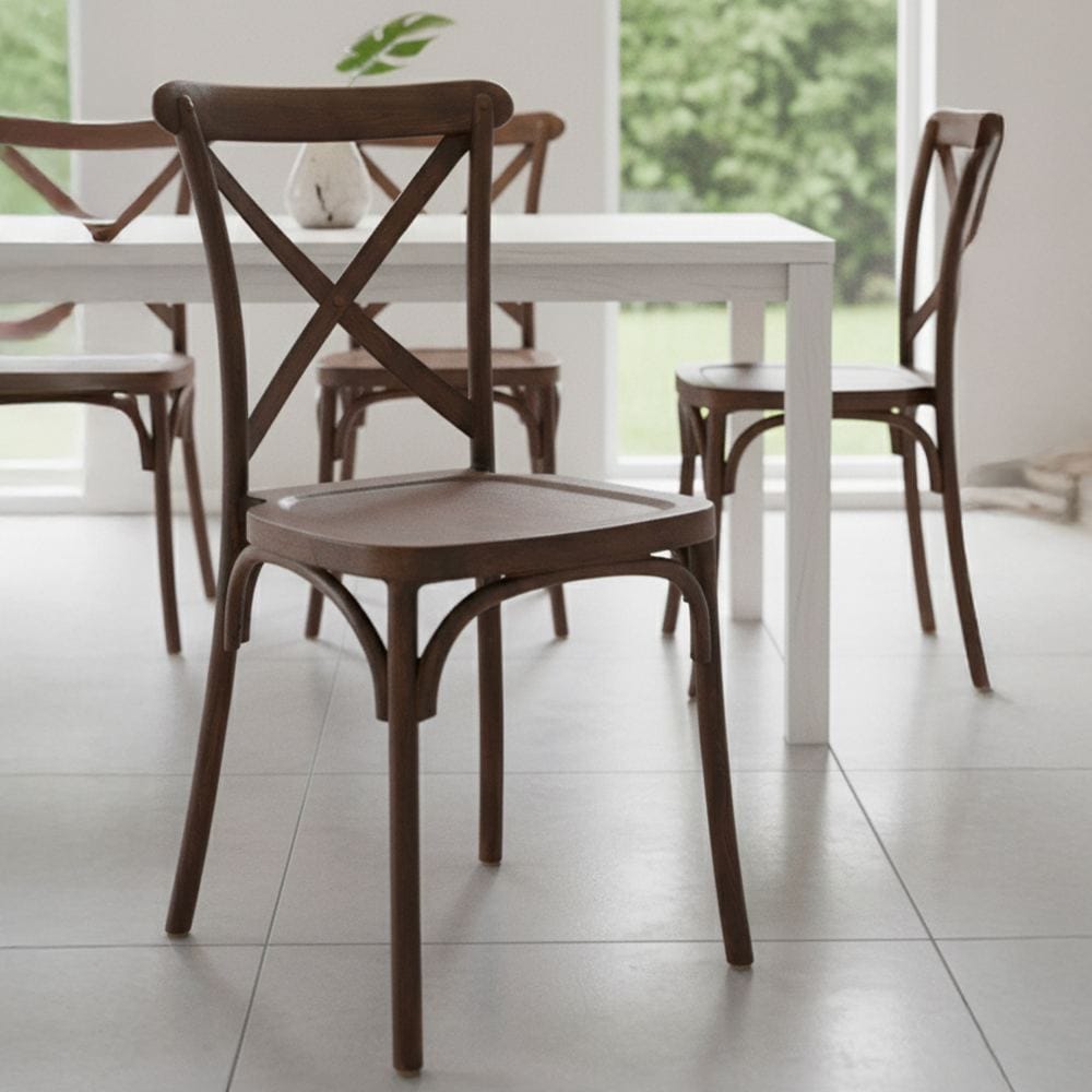 Chivari Fruitwood Cross Back Mono Frame BasicResin™ Chair CXPF-ZG