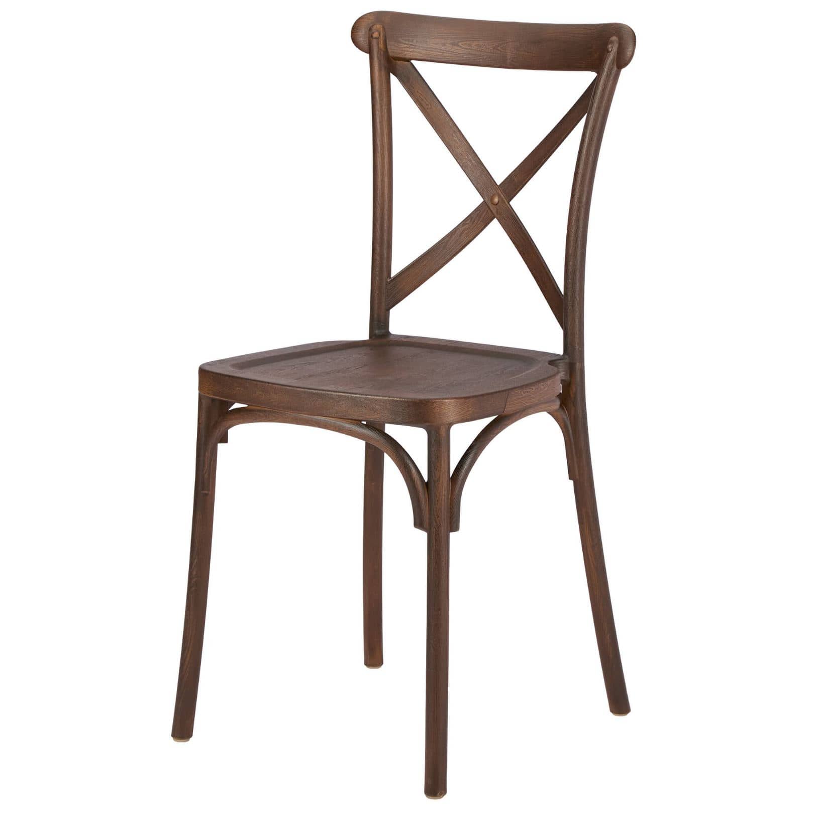 Chivari Fruitwood Cross Back Mono Frame BasicResin™ Chair CXPF-ZG