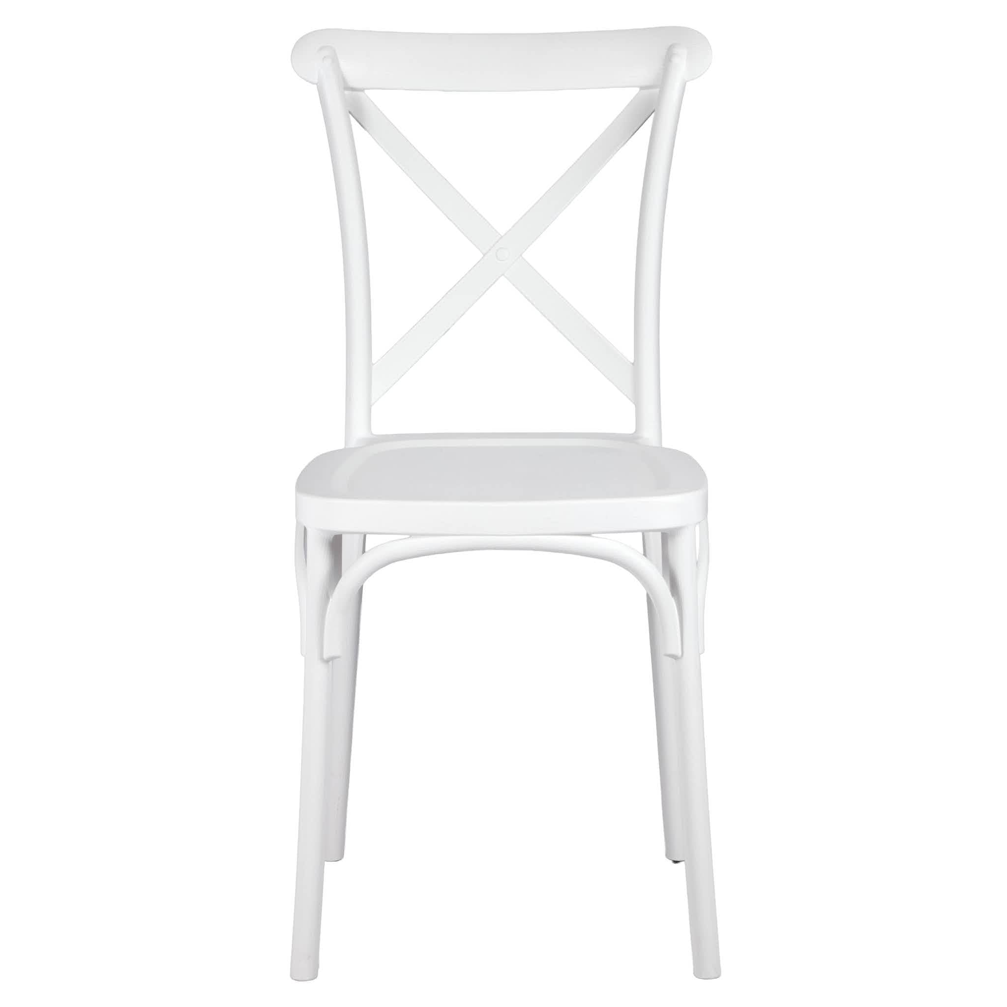 Chivari White Cross Back Mono Frame BasicResin™ Chair CXPW-ZG