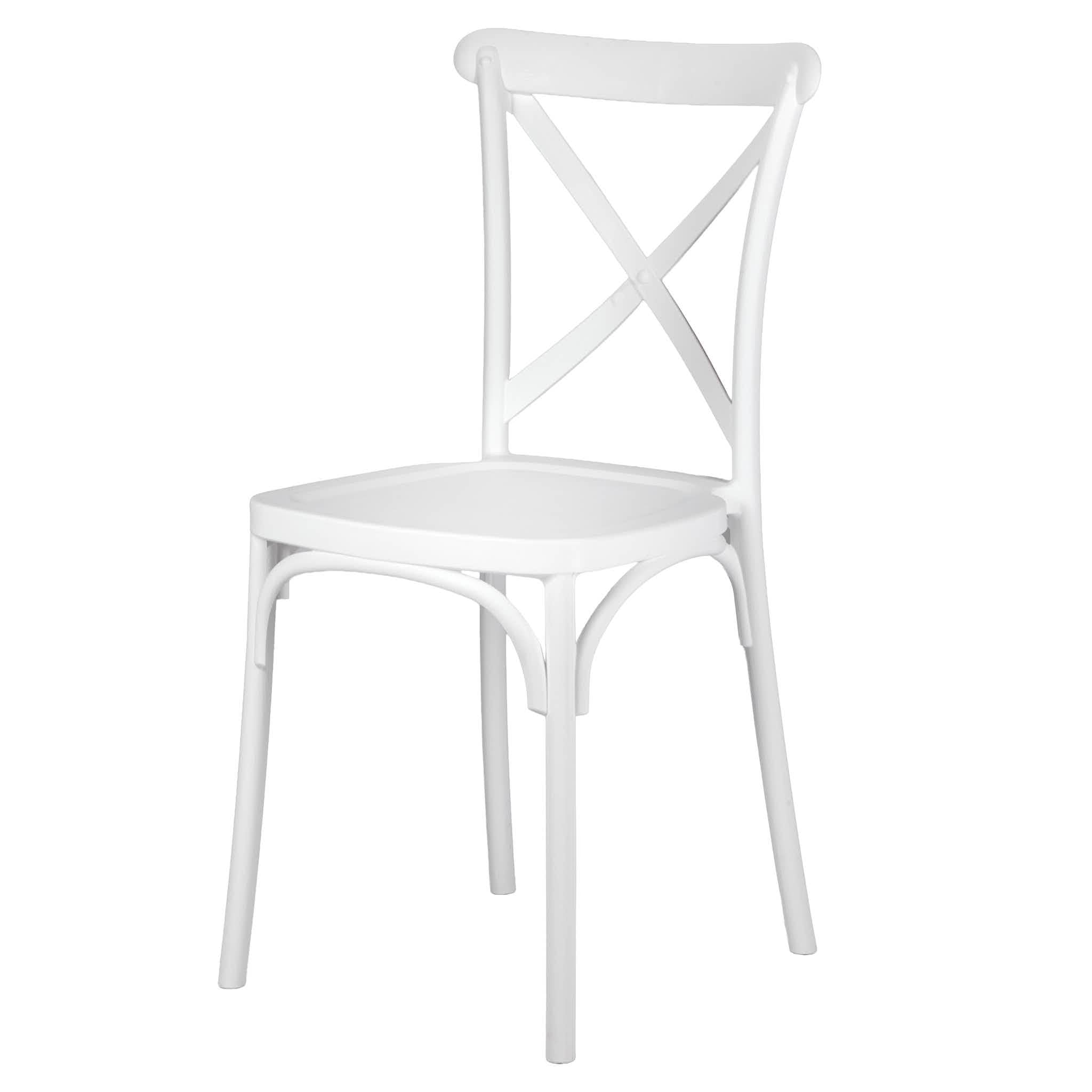 Chivari White Cross Back Mono Frame BasicResin™ Chair CXPW-ZG