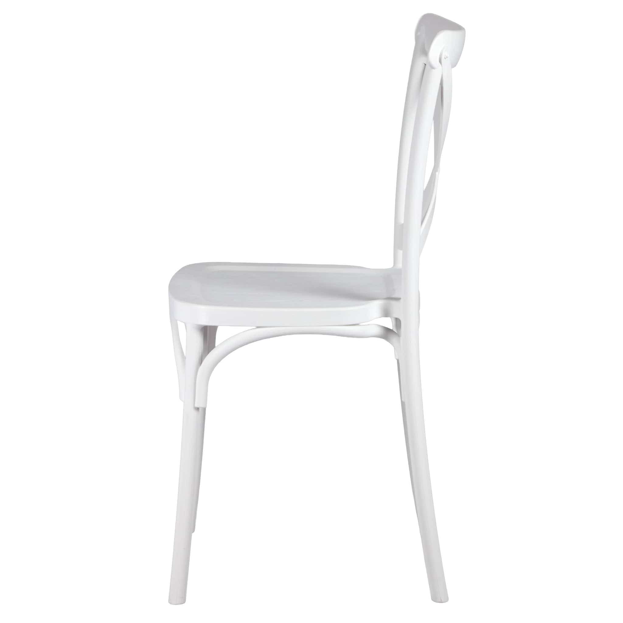 Chivari White Cross Back Mono Frame BasicResin™ Chair CXPW-ZG