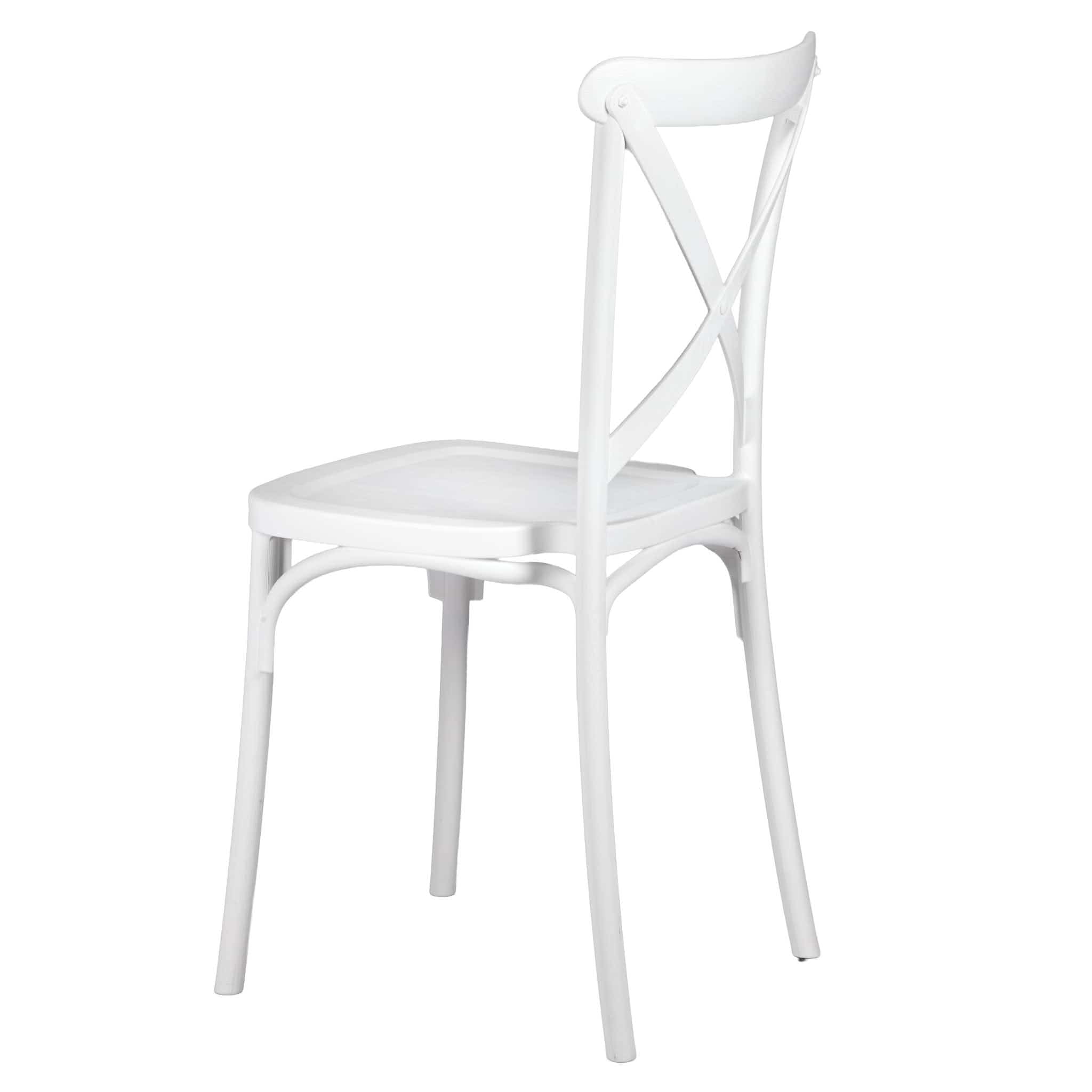 Chivari White Cross Back Mono Frame BasicResin™ Chair CXPW-ZG