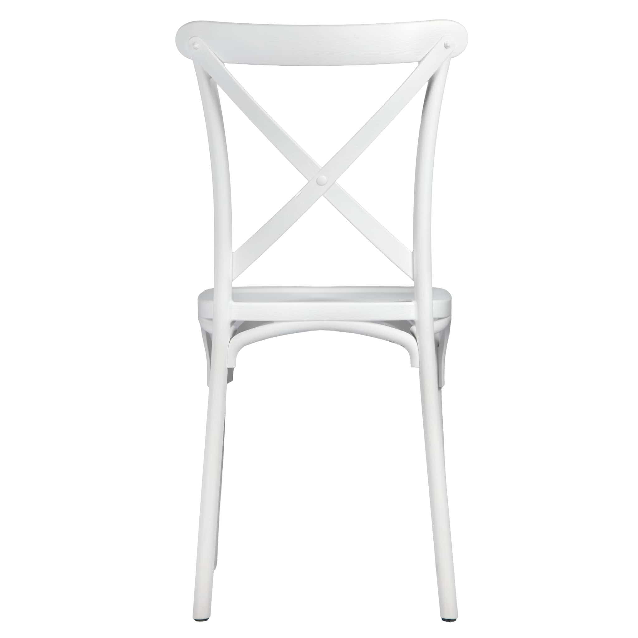 Chivari White Cross Back Mono Frame BasicResin™ Chair CXPW-ZG