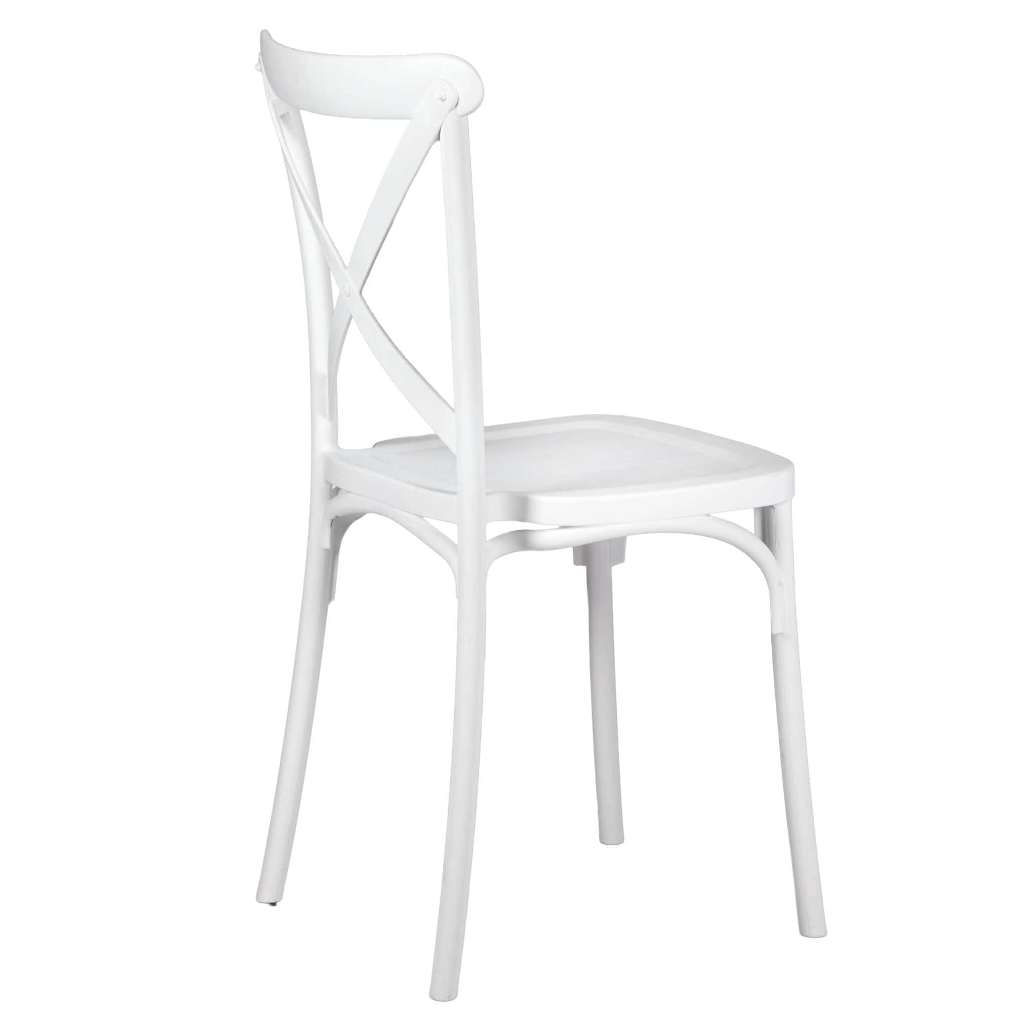 Chivari White Cross Back Mono Frame BasicResin™ Chair CXPW-ZG