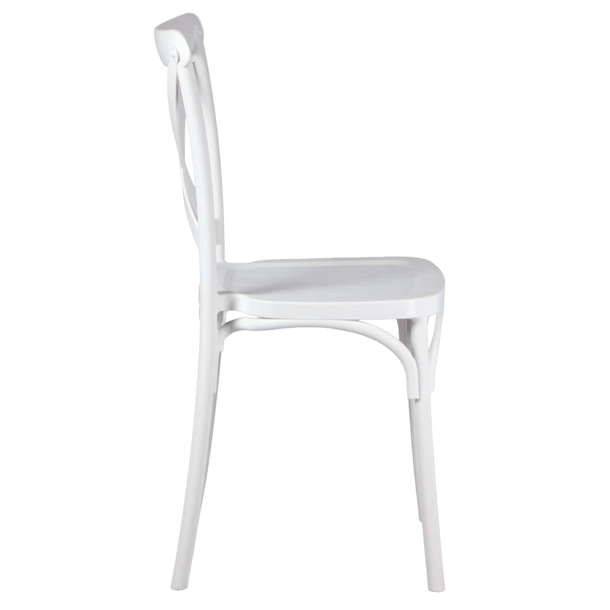 Chivari White Cross Back Mono Frame BasicResin™ Chair CXPW-ZG