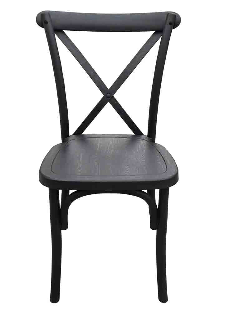 Chivari Black Steel Skeleton™ Cross Back Chair CXRB-ST-AX