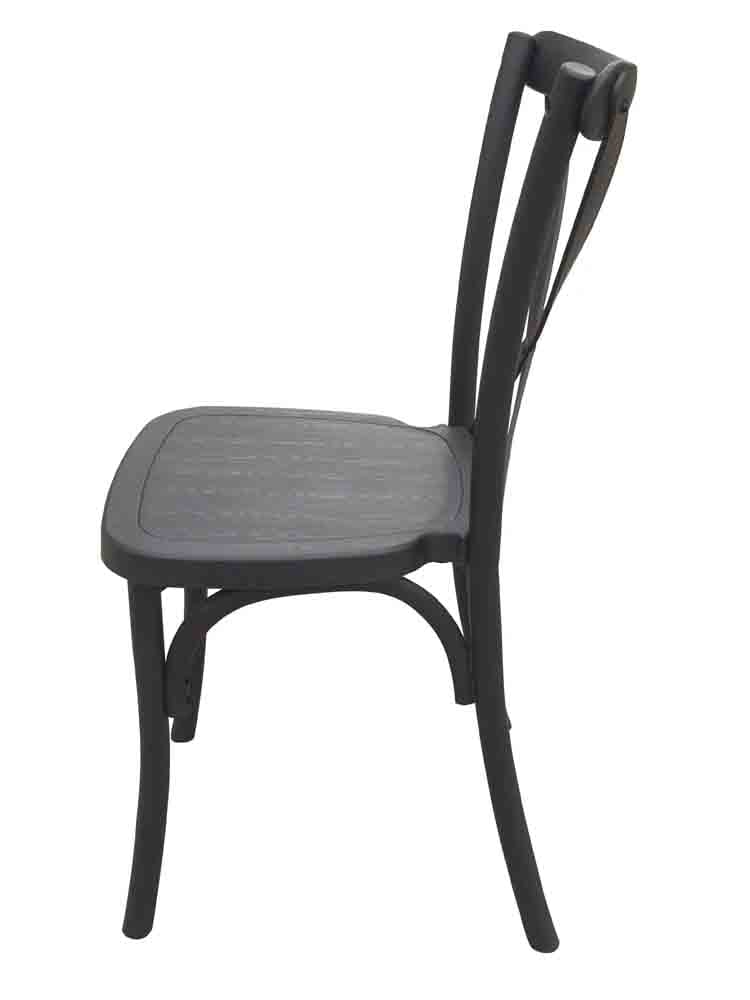 Chivari Black Steel Skeleton™ Cross Back Chair CXRB-ST-AX