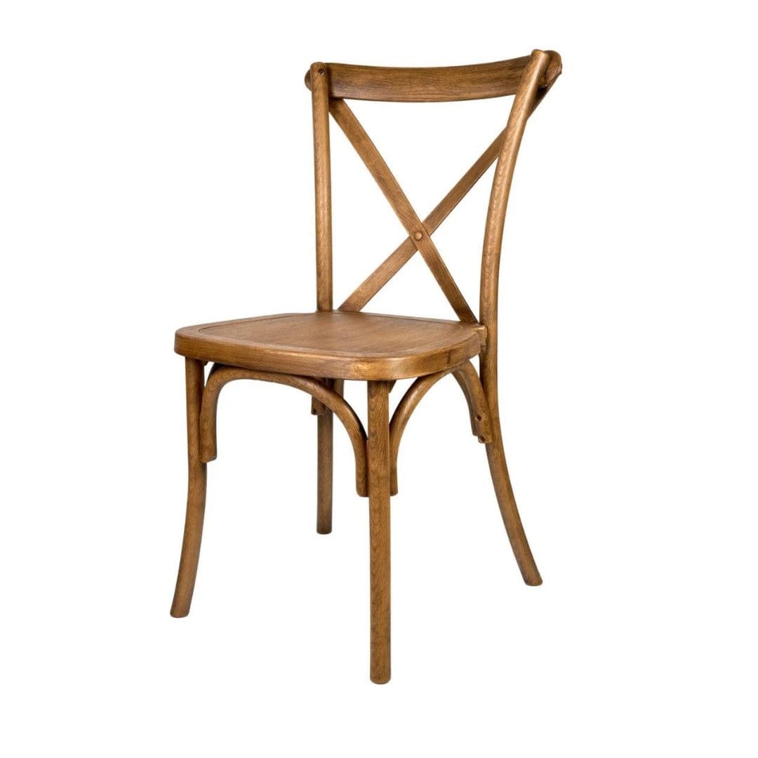 Chivari Chestnut Steel Skeleton™ Cross Back Chair CXRC-ST-AX