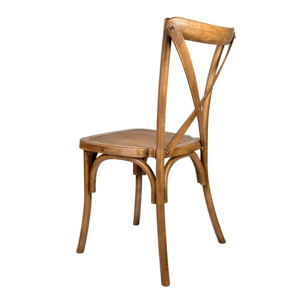Chivari Chestnut Steel Skeleton™ Cross Back Chair CXRC-ST-AX