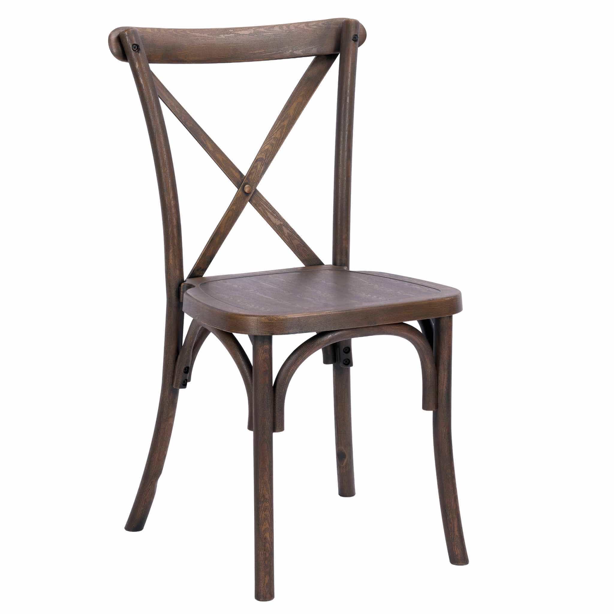 Chivari Fruitwood Steel Skeleton™ Cross Back Chair CXRF-ST-AX