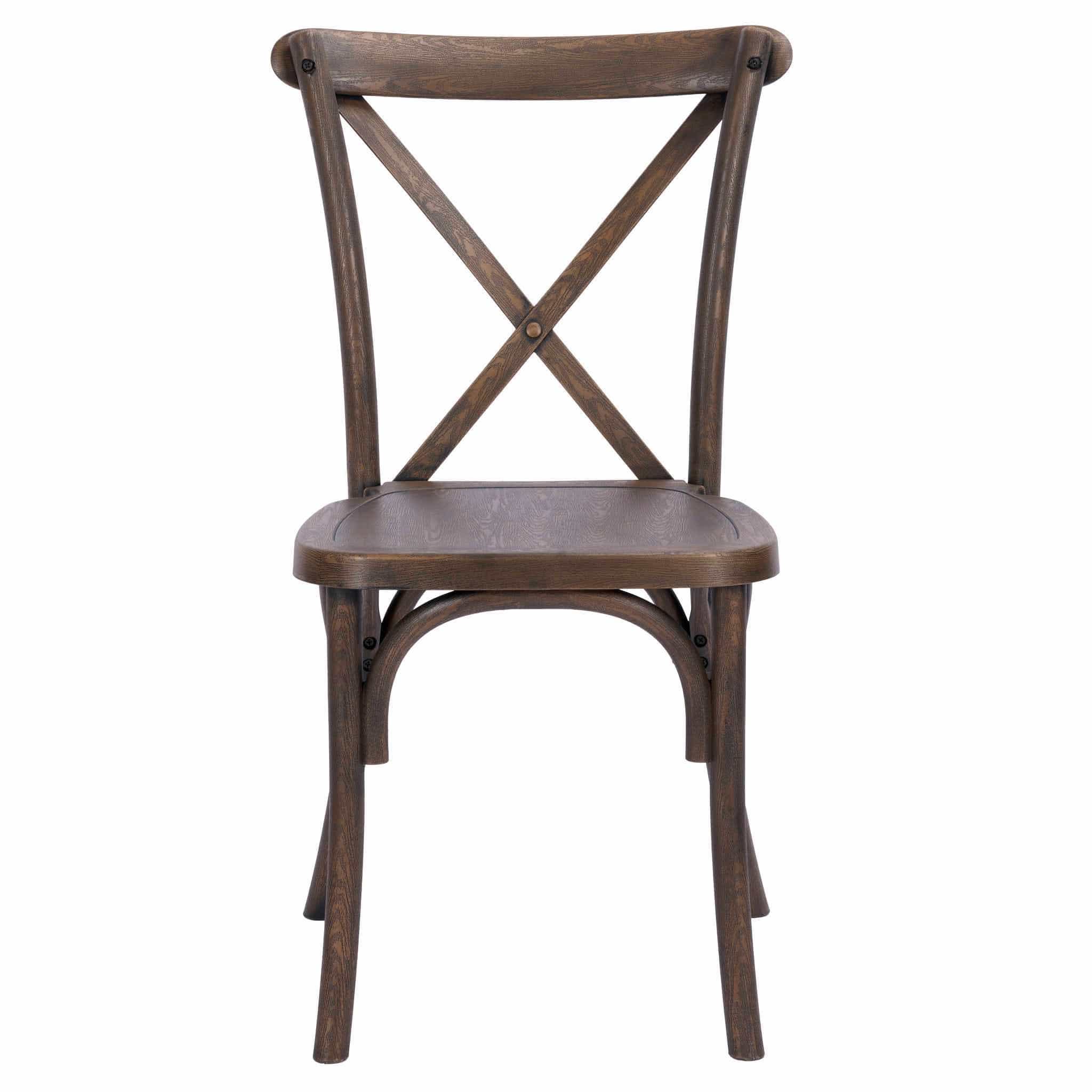 Chivari Fruitwood Steel Skeleton™ Cross Back Chair CXRF-ST-AX