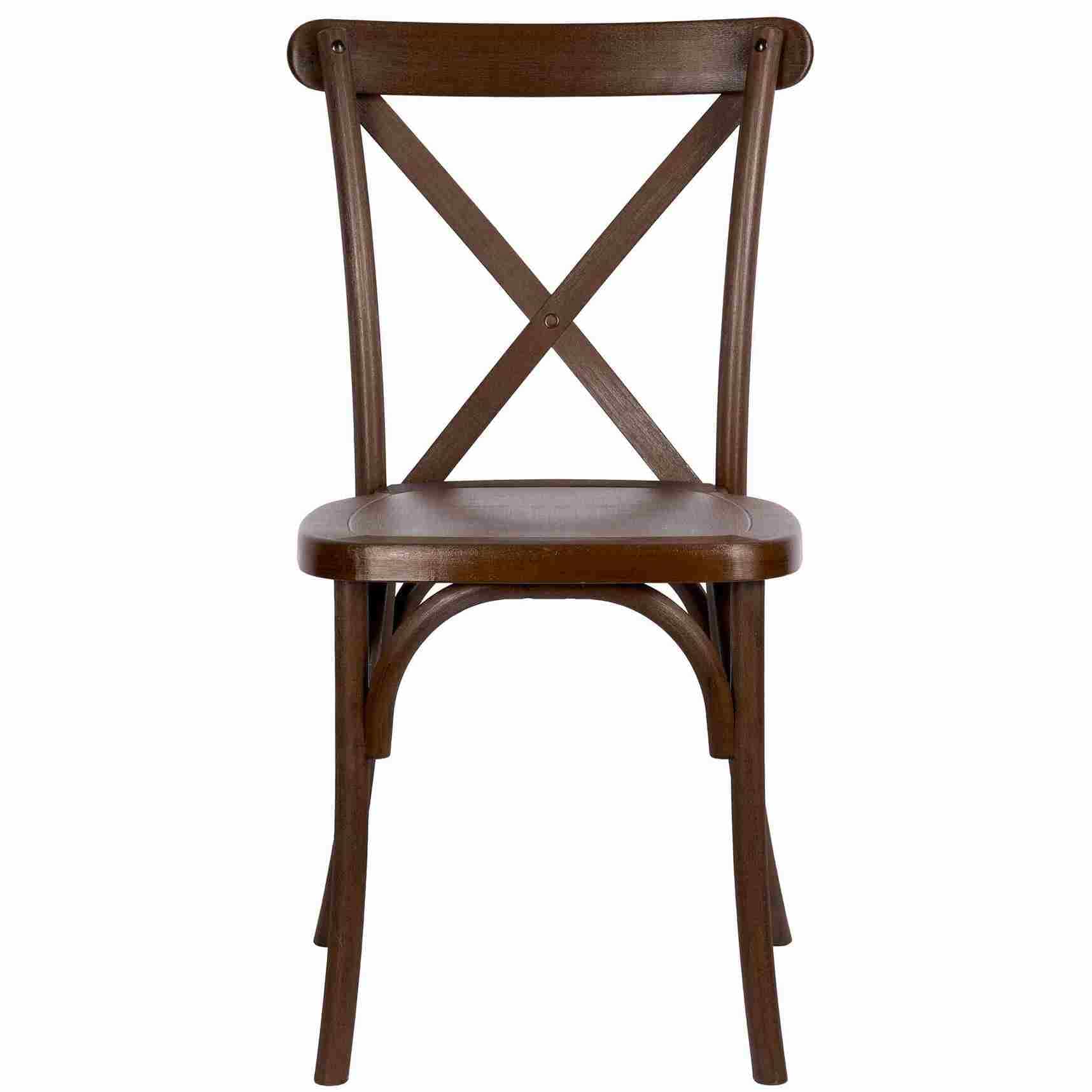 Chivari 32 Chair Pack Fruitwood Steel Skeleton™ Resin Cross Back Chair CXRF-STEEL-CX-T-32