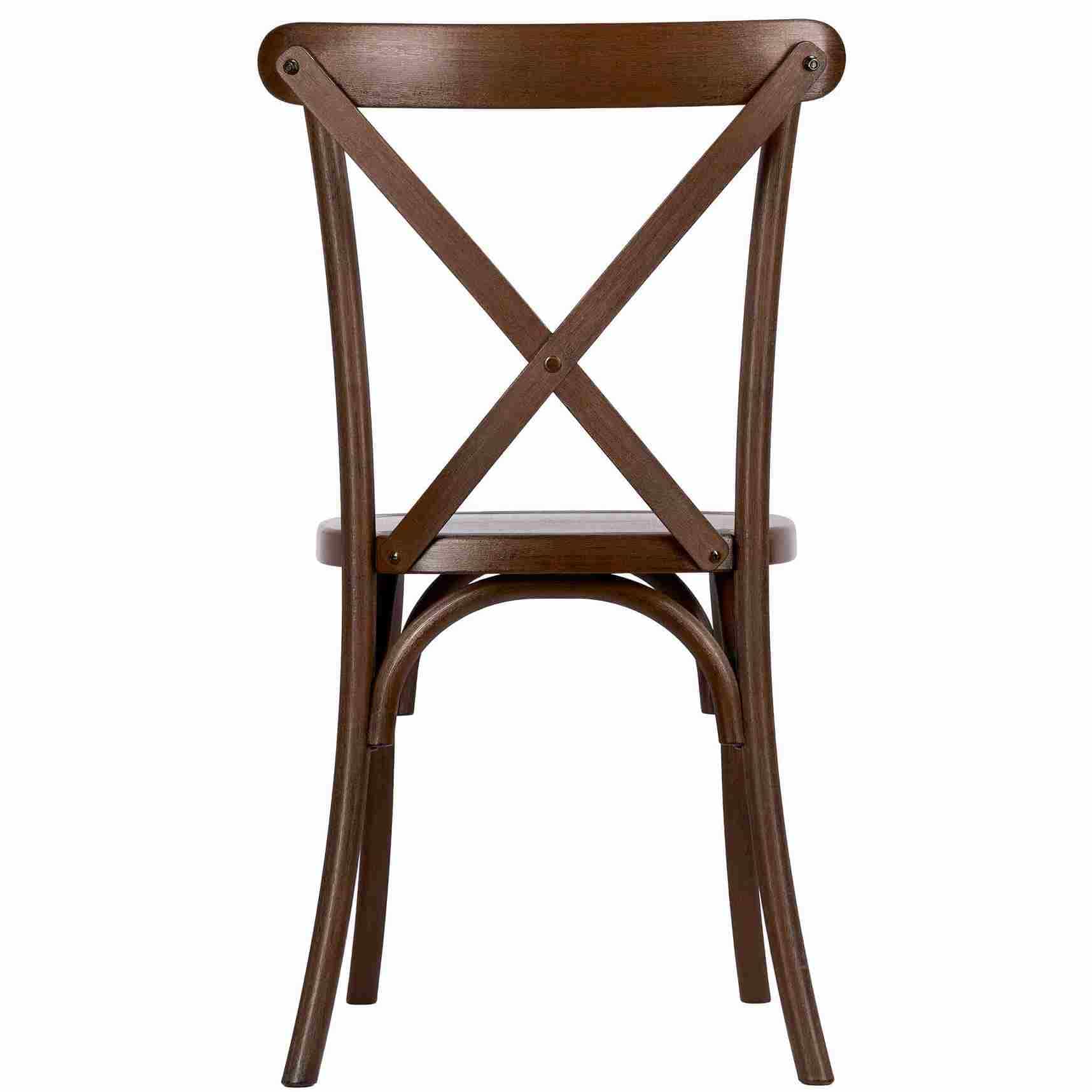 Chivari Fruitwood Steel Skeleton™ Resin Cross Back Chair CXRF-STEEL-CX-T