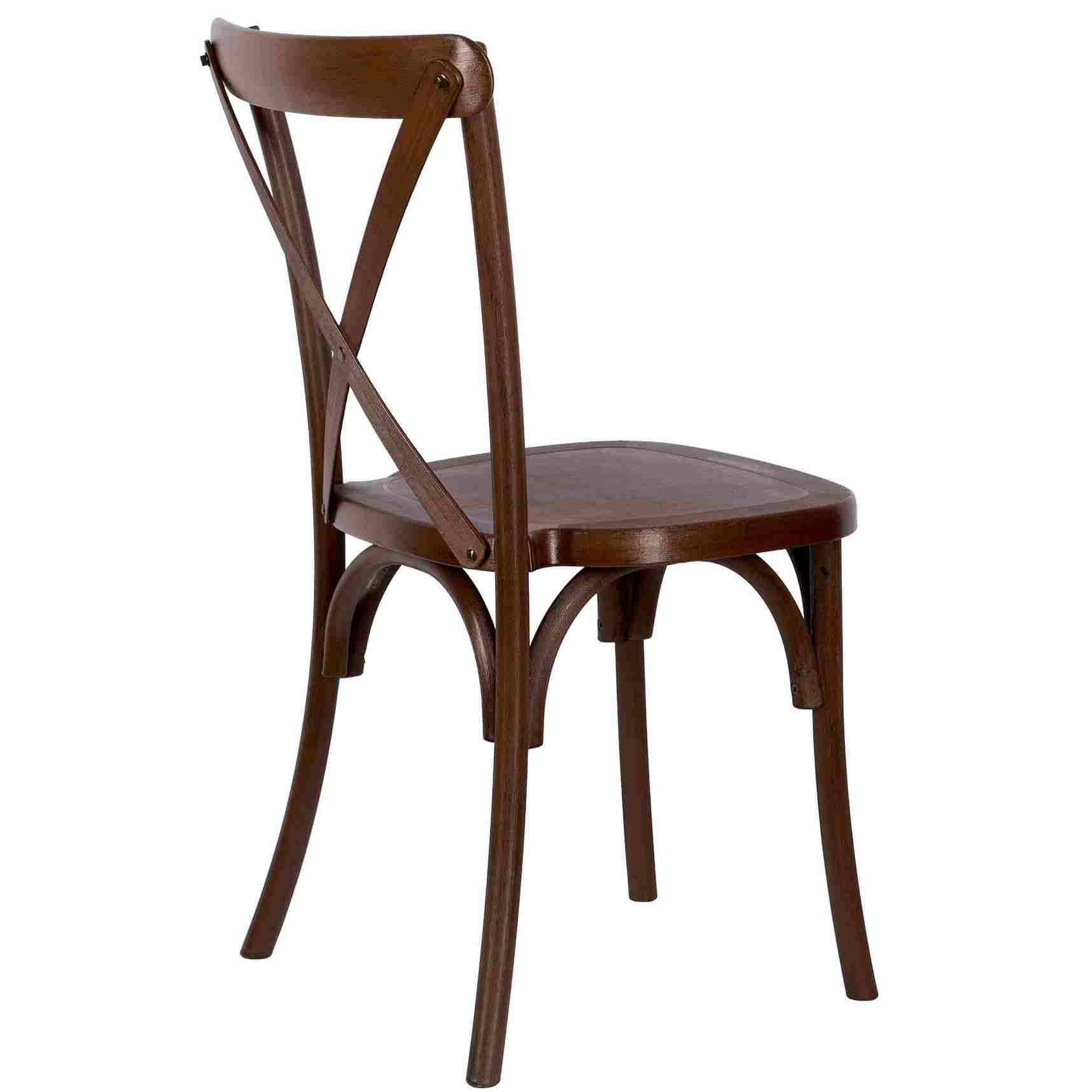Chivari Fruitwood Steel Skeleton™ Resin Cross Back Chair CXRF-STEEL-CX-T