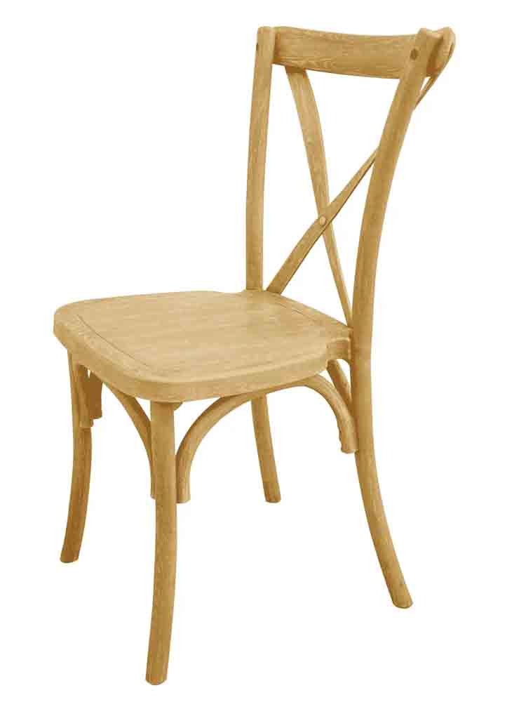 Chivari Natural Steel Skeleton™ Cross Back Chair CXRN-ST-AX
