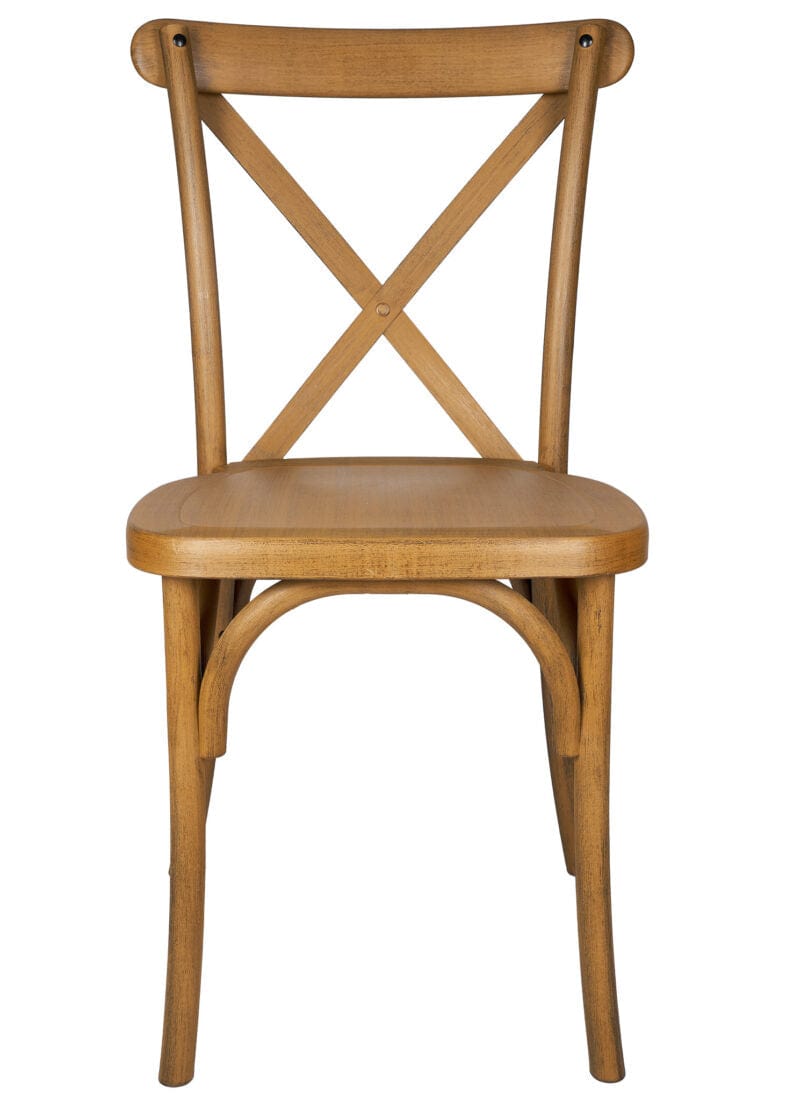 Chivari Walnut Resin Steel Skeleton™ Cross Back Chair CXRW-STEEL-CX-T