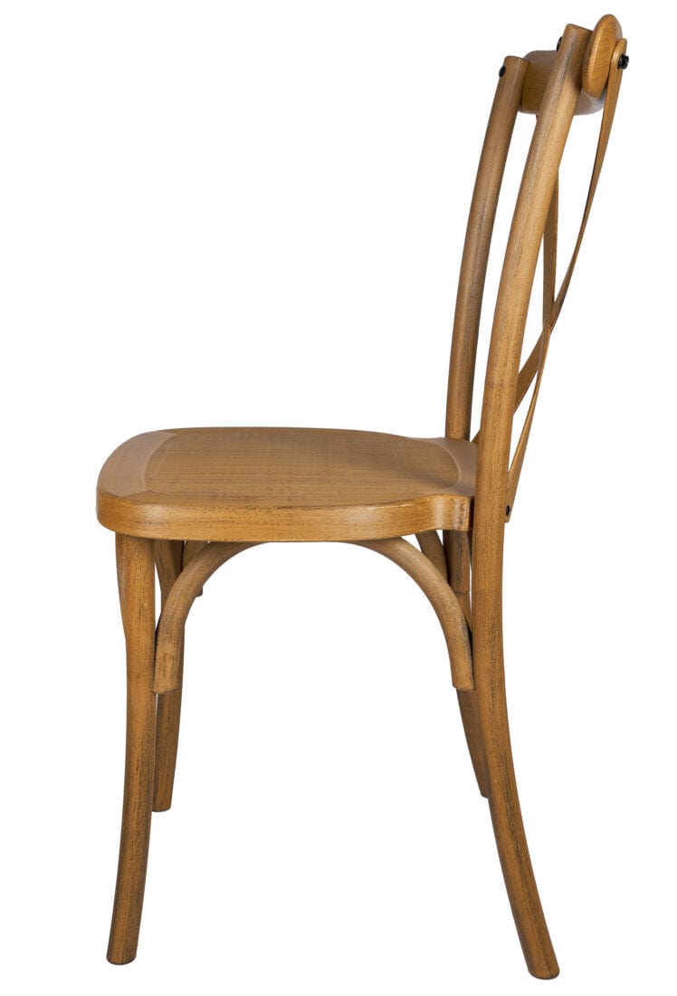 Chivari Walnut Resin Steel Skeleton™ Cross Back Chair CXRW-STEEL-CX-T
