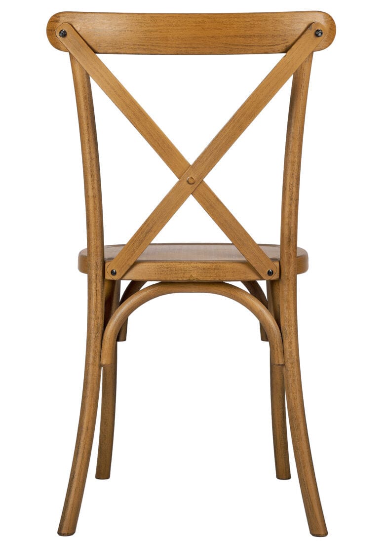 Chivari Walnut Resin Steel Skeleton™ Cross Back Chair CXRW-STEEL-CX-T