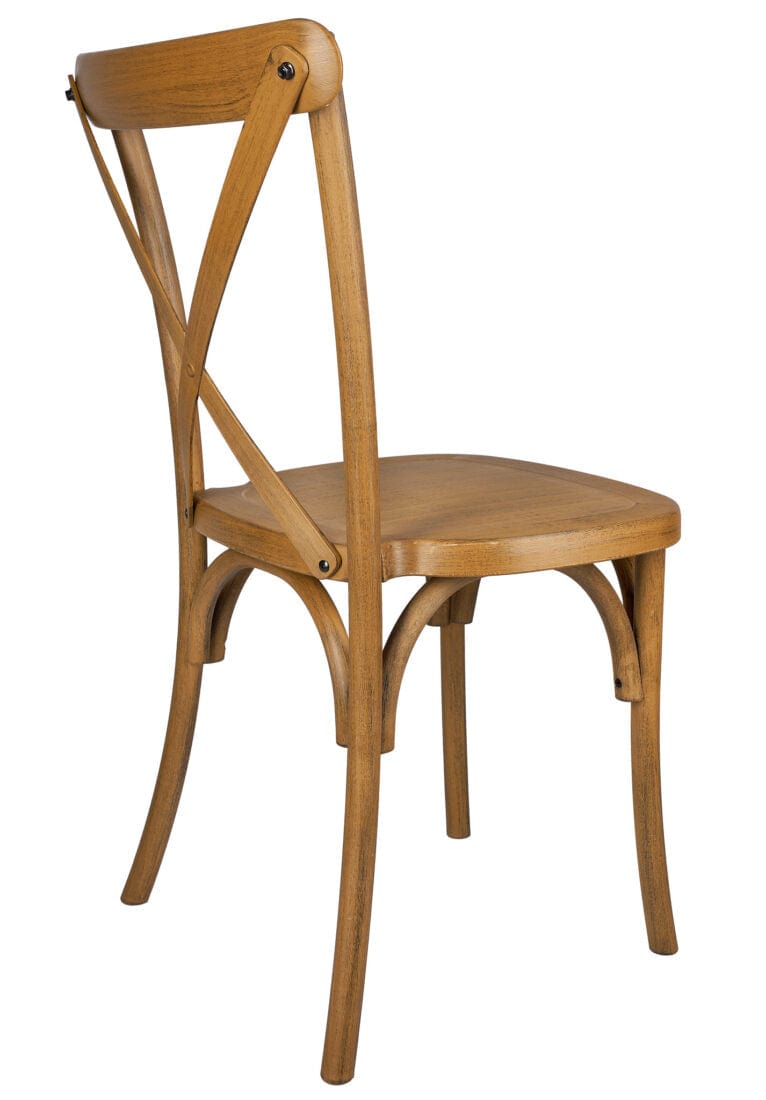 Chivari Walnut Resin Steel Skeleton™ Cross Back Chair CXRW-STEEL-CX-T