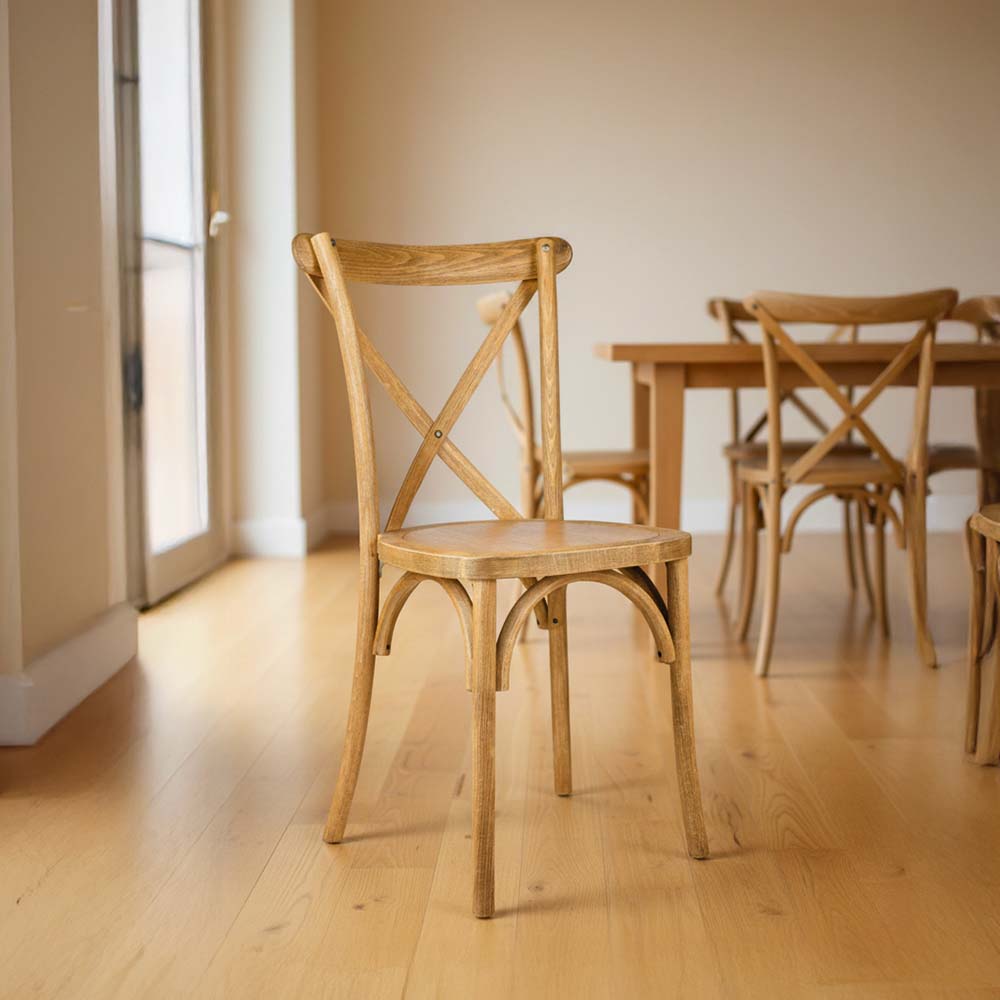 Chivari Chestnut Finish ToughWood™ Cross Back Chair CXWC-AX-T