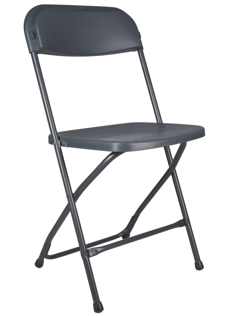 Chivari 100 Pack Dark Gray Plastic Folding Chair and 12 60" (5 Foot) Round Plastic Folding Table CFPGD-100PLS60-KT