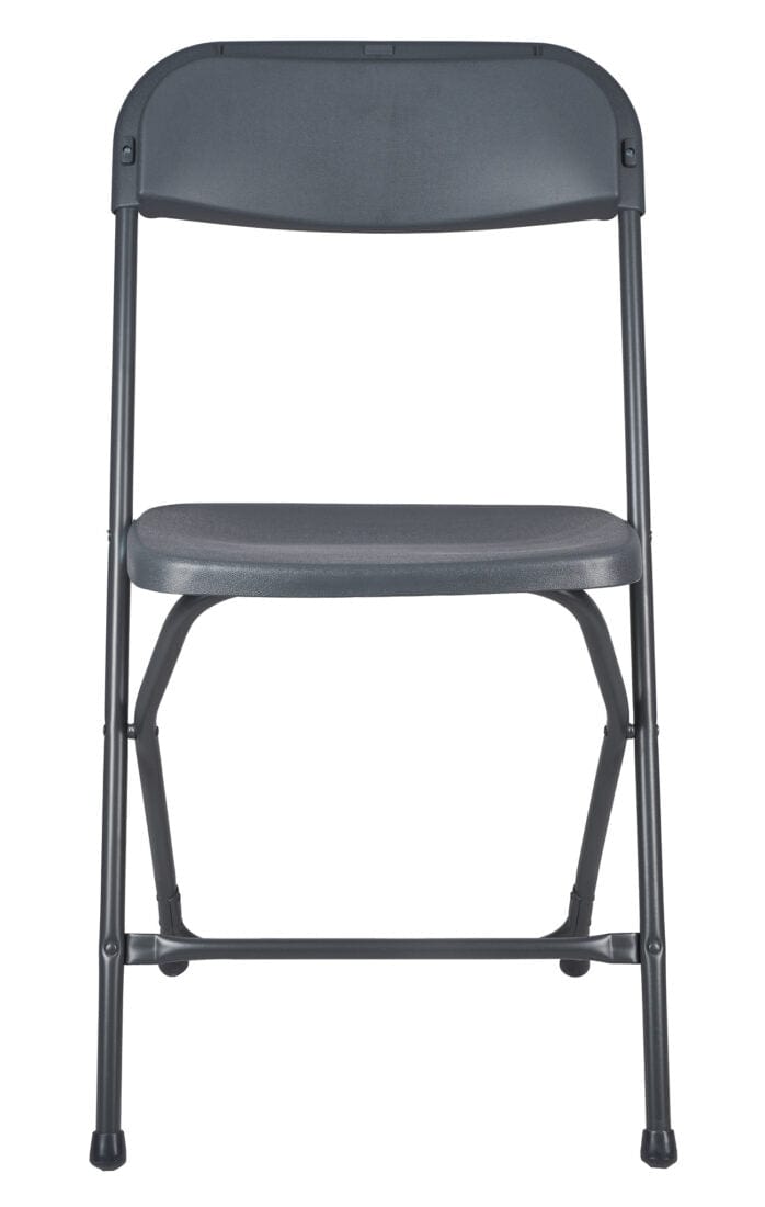 Chivari 100 Dark Gray Plastic Folding Chair Bundle with 2 Heavy Duty Carts and Safety Straps CFPGD-100GCRTS-KT
