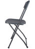 Chivari 100 Dark Gray Plastic Folding Chair Bundle with 2 Heavy Duty Carts and Safety Straps CFPGD-100GCRTS-KT