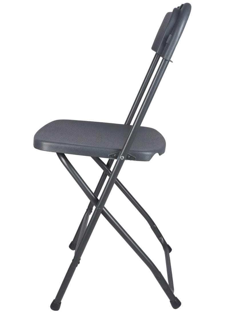 Chivari 100 Pack Dark Gray Plastic Folding Chair and 10 96" (8 Foot) Rectangular Plywood Banquet Table CFPGD-100PLY96-KT