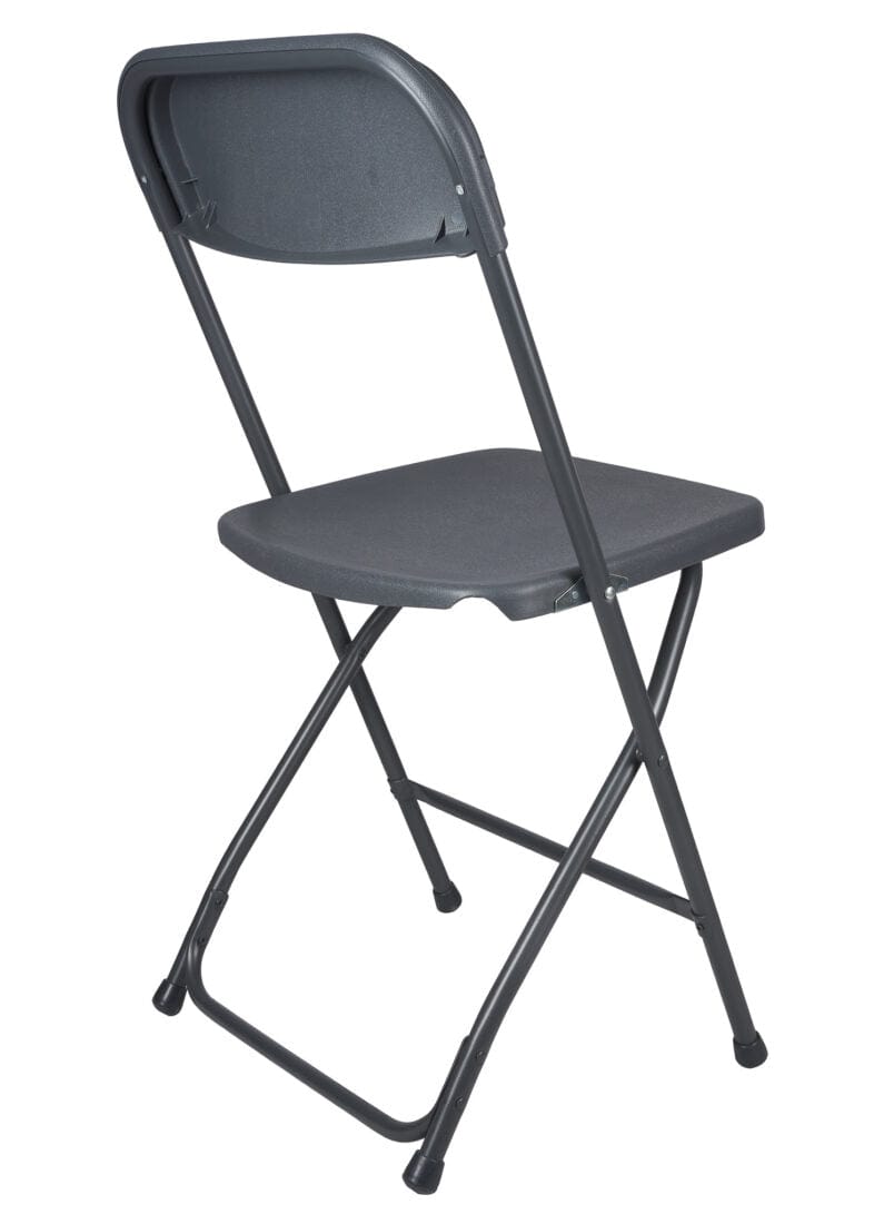 Chivari 100 Dark Gray Plastic Folding Chair Bundle with 2 Heavy Duty Carts and Safety Straps CFPGD-100GCRTS-KT