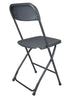 Chivari 100 Dark Gray Plastic Folding Chair Bundle with 2 Heavy Duty Carts and Safety Straps CFPGD-100GCRTS-KT