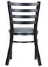 Chivari Ladder Back Restaurant Chair with Black Metal Frame and Dark Gray Vinyl Seat CLMBVDG-ZF-KT