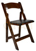 Chivari Fruitwood ToughWood™ Folding Chair with Black Cushion CFWF-BLK-AX-T