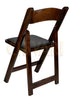 Chivari Fruitwood ToughWood™ Folding Chair with Black Cushion CFWF-BLK-AX-T