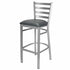 Chivari Ladder Back Bar Stool with Silver Frame and Dark Gray Vinyl Seat BLMSVDG-ZF-KT