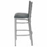 Chivari Ladder Back Bar Stool with Silver Frame and Dark Gray Vinyl Seat BLMSVDG-ZF-KT