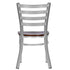 Chivari Ladder Back Restaurant Chair with Dark Wood Silver Frame and Dark Wood Seat CLMSWDW-ZF-KT