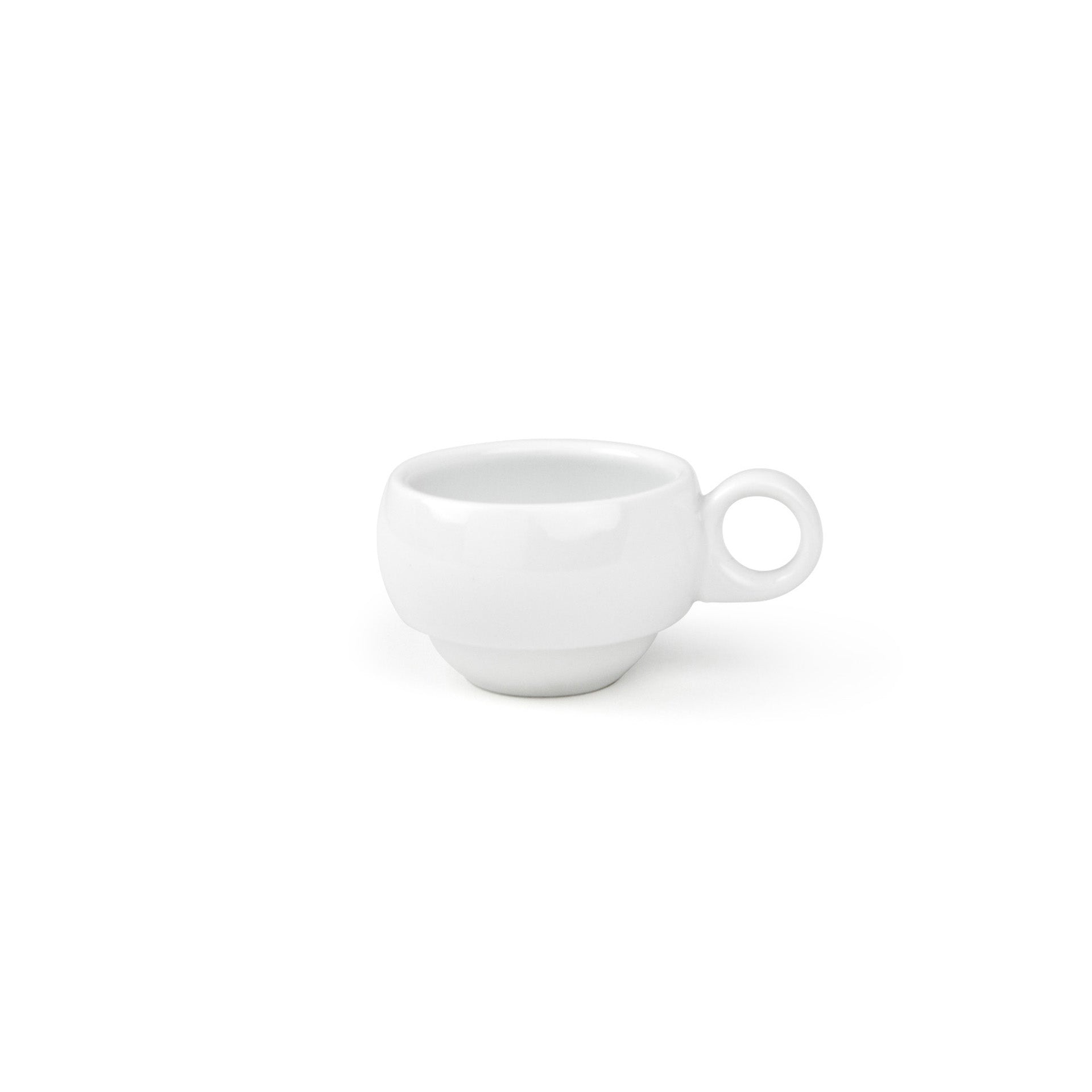 Front of the House FOH DCS028WHP23 Monaco 3 oz Superwhite Round Porcelain Cup - Case of 12 FOH-DCS028WHP23