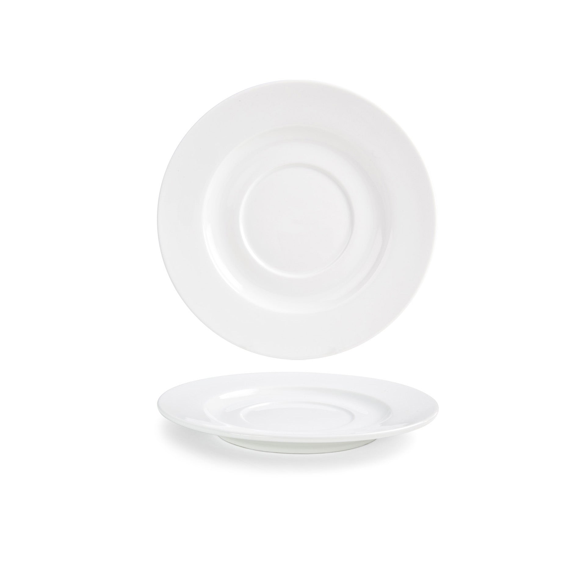 Front of the House Front of the House DCS035WHP23 Monaco 8" Superwhite Round Porcelain Saucer - Case of 12 FOH-DCS035WHP23