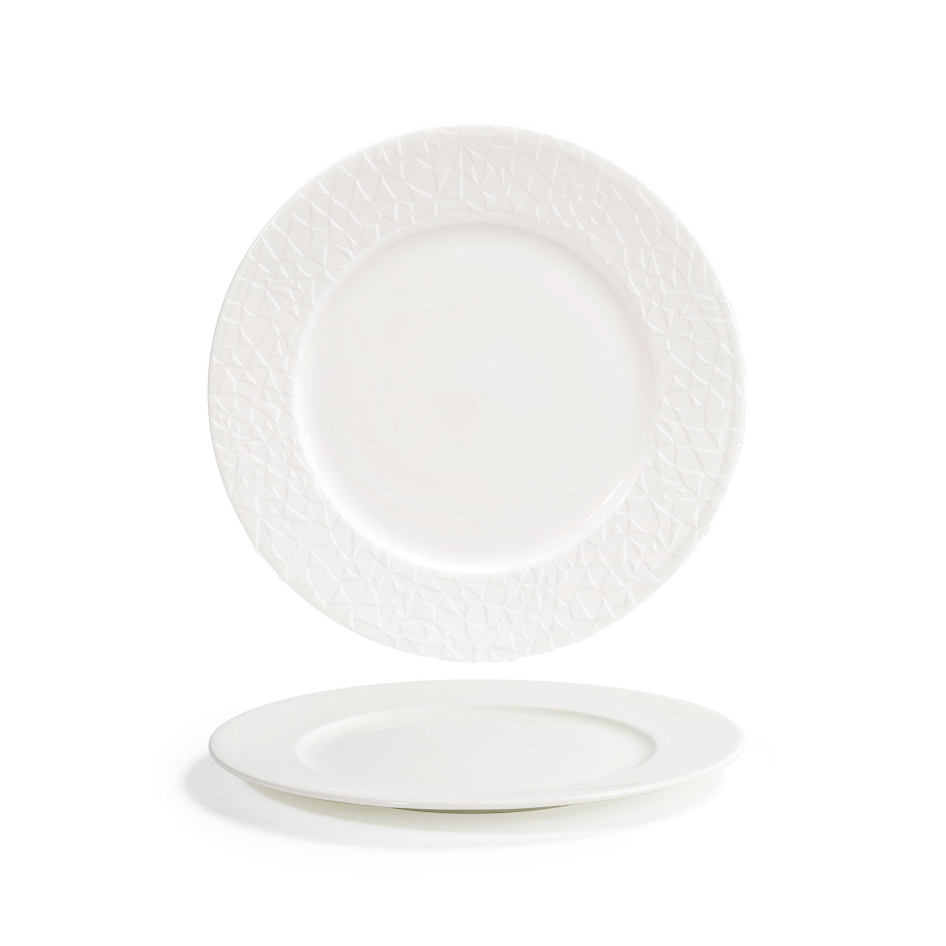 Front of the House Front of the House DDP086BEP22 9.5" Round Catalyst® Rim Plate - Facet™ - Case of 6 FOH-DDP086BEP22
