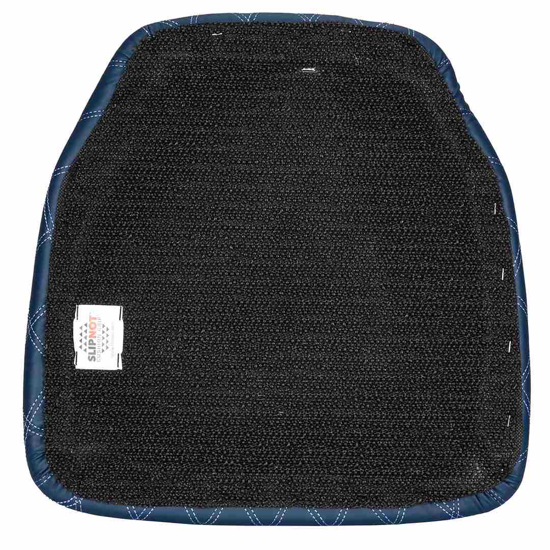 Chivari Deep Blue Sea Vinyl Panel Back Chiavari Cushion with Bentley Stitching and SlipNot™ Technology CUSHPANVINBENTDBS-A