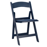 Deep Blue Sea with Matching Seat Resin Steel Skeleton Folding Chair